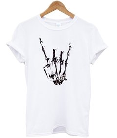 hand metal skeleton T-shirt