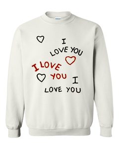 i love you heart sweatshirt