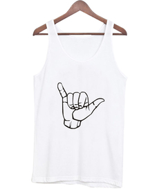 sign language hand tank top