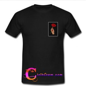 rose flower hand T-shirt