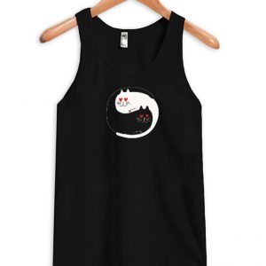 yin yang cat with eyes love Tank top
