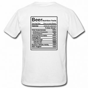 Beer Nutrition Facts T Shirt back