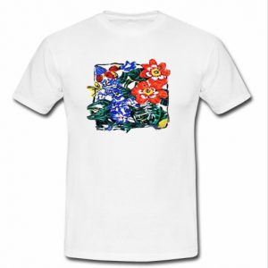 flower paint t shirt