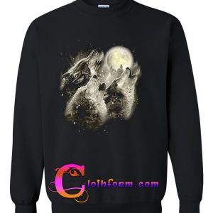 Three Wolves and Moon Sweatshirt