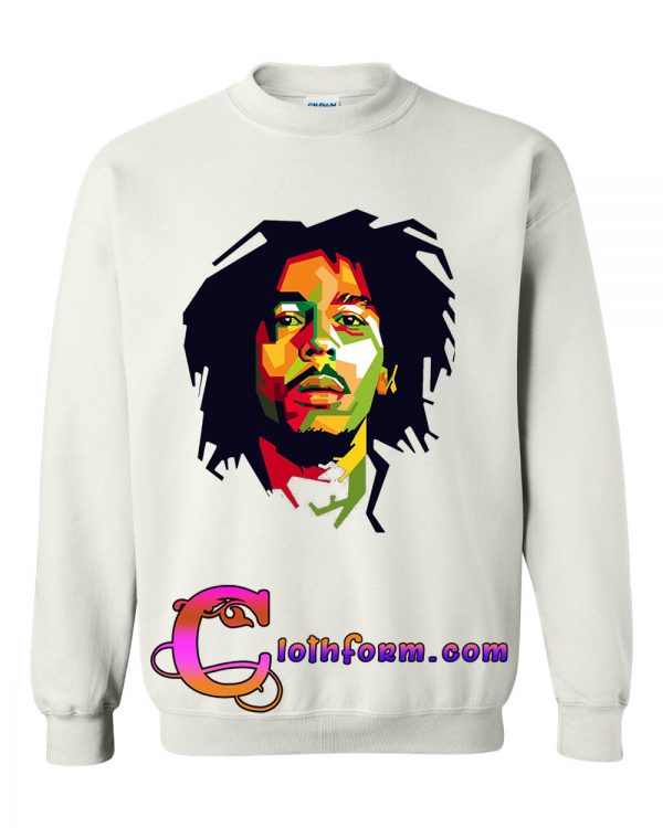 bob marley art sweatshirt