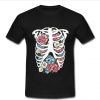 floral rib cage t shirt