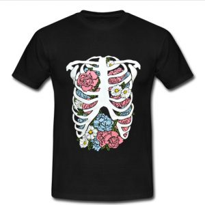 floral rib cage t shirt