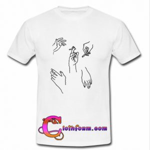 hand finger cigarettes t shirt