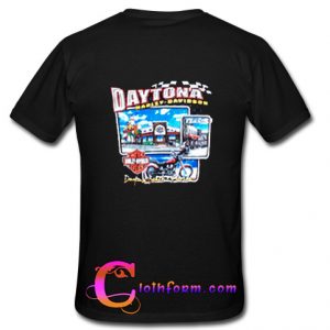 Daytona Beach Florida Black T Shirt Back