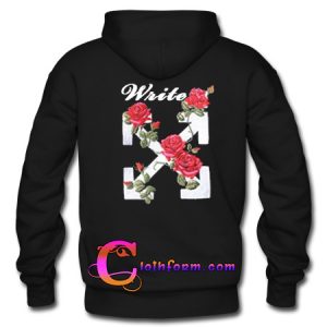 write rose hoodie back