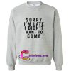 Sorry I’m Late i didn't want to come Sweatshirt