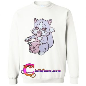 cat kitty pot sweatshirt