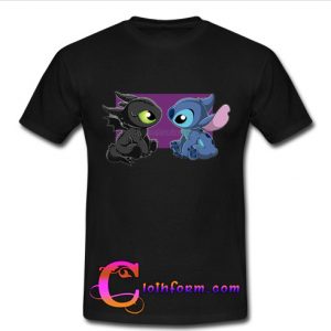 Baby Toothless Dragon and Stitch t shirt