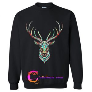 Cheap Graphic Deer Head Sweatshirt