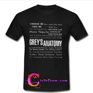 Grey's Anatomy choose me love me shirt