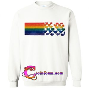 line rainbow love sweatshirt