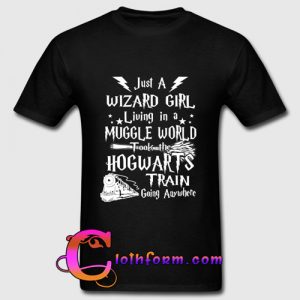 Harry Potter Wizard girl living in a muggle world t shirt