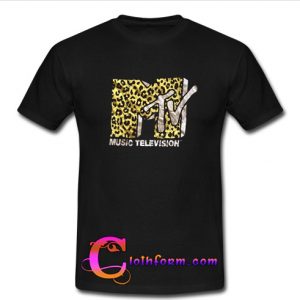 mtv logo leopard t shirt