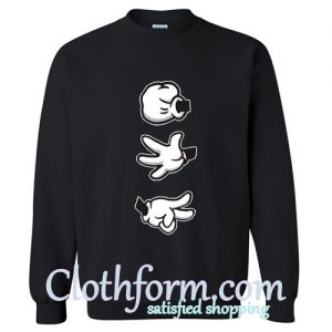 Rock Paper Scissors Hand Mickey Mouse Sweatshirt