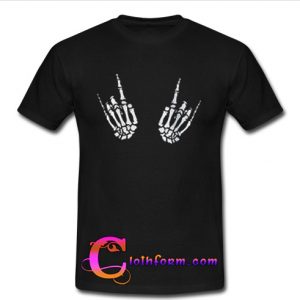 Skeleton Rock Hands T Shirt