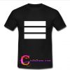 three horizontal white lines t shirt