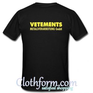 Vetements Metallverarbeitung t shirt back