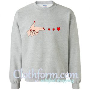 hand shoot love sweatshirt