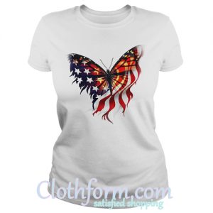 Butterfly American Flag Independence Day shirt