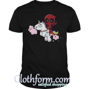 Deadpool Riding Unicorn Shirt