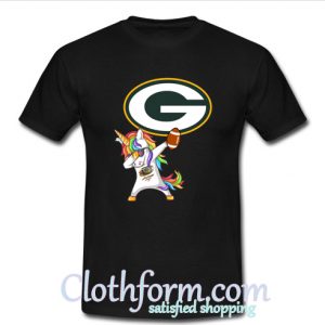 Dabbing hip hop unicorn dab green bay packers t-shirt