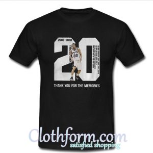 Premium manu ginobili thank you for the memories t-shirt