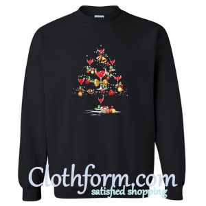 Wine Glass Christmas Tree Sweatshirt