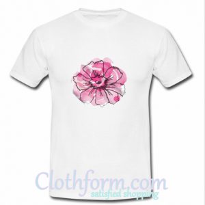 Black Anemone & Pink Watercolor T-Shirt At