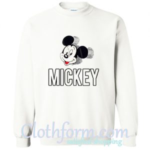 Mickey Mouse Head Spell Out Patches Sweatshirt At