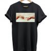 Michelangelo Creation Of Adam Hand Of God T shirt ST02