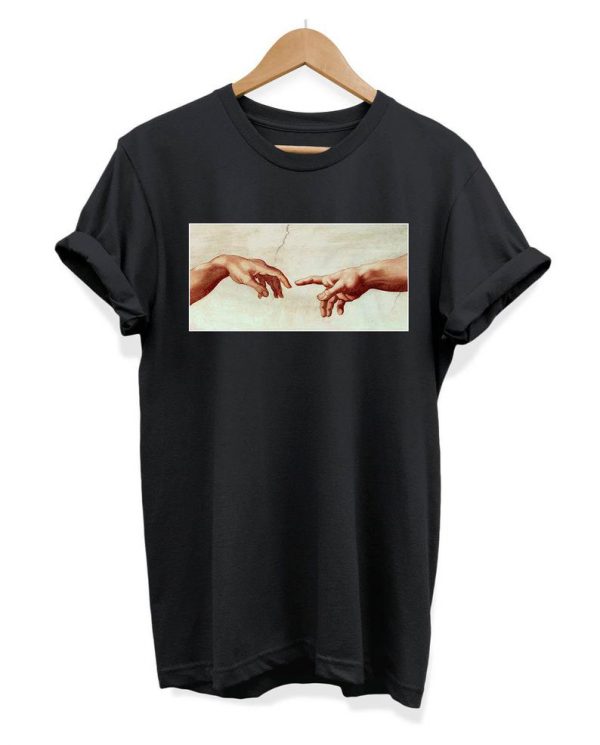 Michelangelo Creation Of Adam Hand Of God T shirt ST02