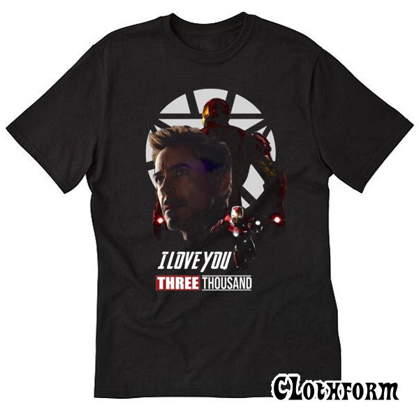 Iron Man I Love You Three Thousand Black T shirt TW