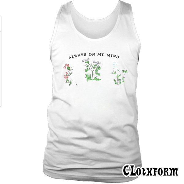 Letter Floral Print Crop Tank-top TW