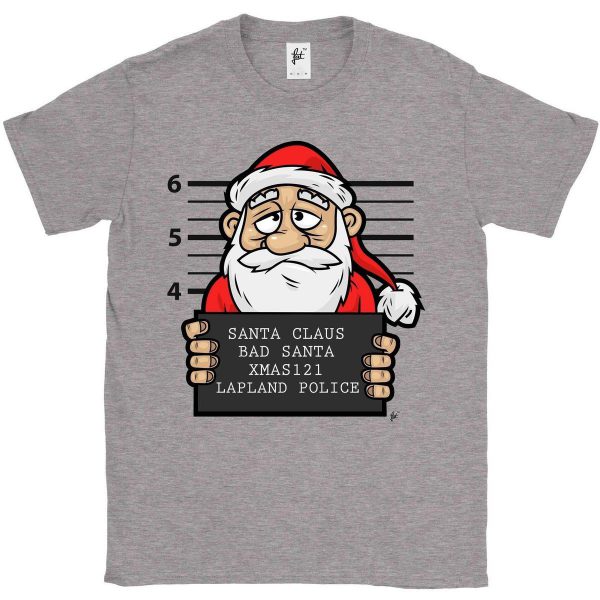 Bad Santa Lapland Police Mugshot Of Santa Claus T Shirt ST02