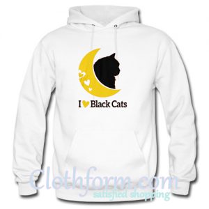 I Love Black Cats Hoodie At