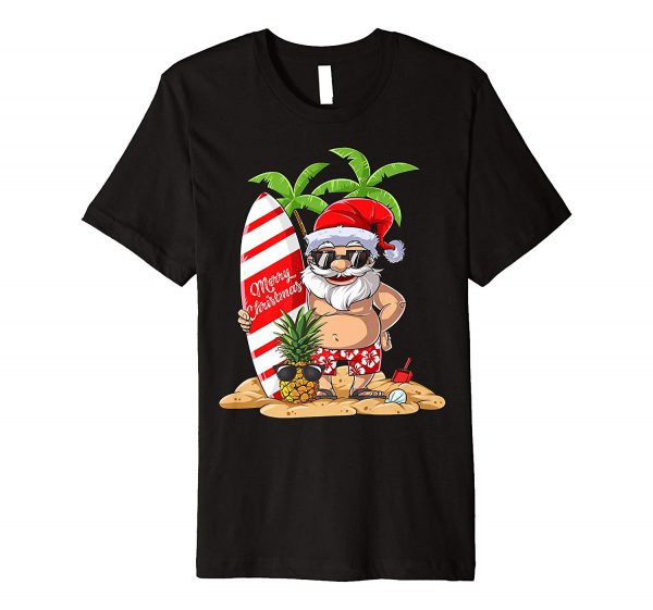 Trending Santa Hawaiian Surfing T Shirt ST02