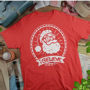 I Believe Men's Christmas Santa T Shirt ST02