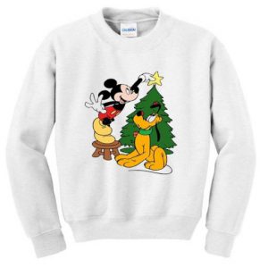 Mickey and Pluto christmas sweatshirt