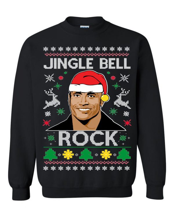 OnCoast The Rock Jingle Bell Rock Ugly Christmas Sweatshirt ST02