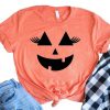 Pumpkin Face Eyelashes T-Shirt