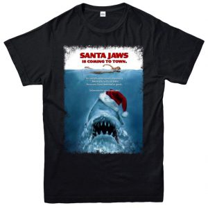 Santa Jaws Is Coming To Town Christmas T Shirt ST02