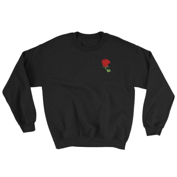 Vintage Rose Pocket Crewneck Sweatshirt ST02