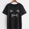 Cat Print Tee T-shirt