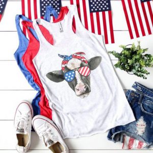 Patriotic USA Cow Tanktop