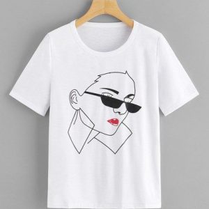 Plus Figure Print T-shirt